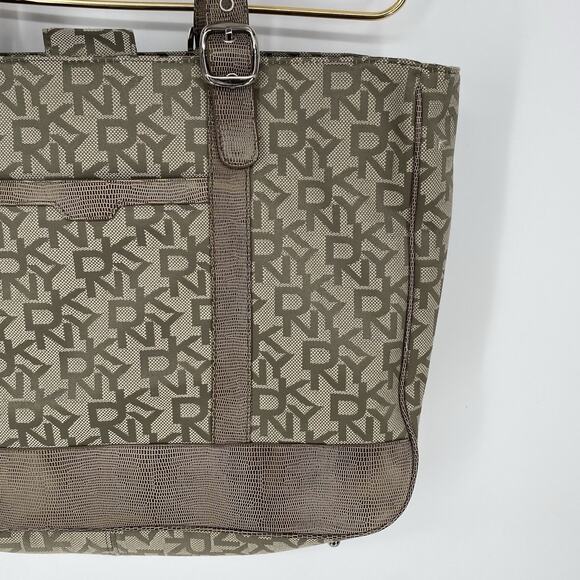 DKNY Monogram Two Handle Tote Gray - Picture 7 of 10